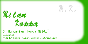 milan koppa business card